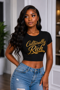 Women's Black/Gold Crop Top