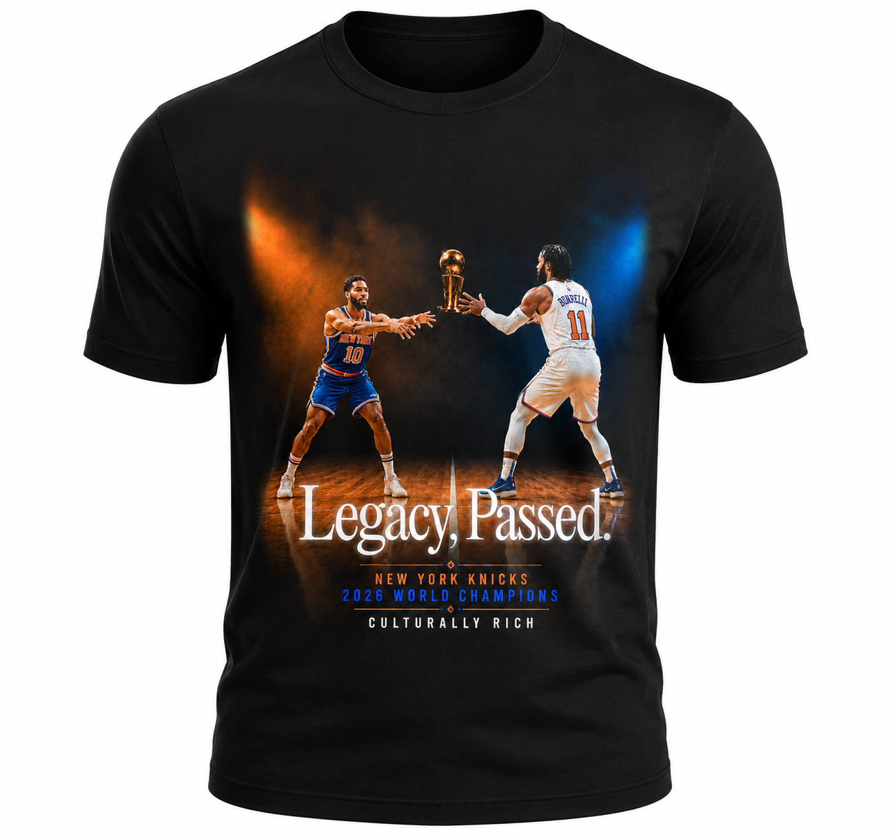 New York Knicks Black Short Sleeve Legacy Passing