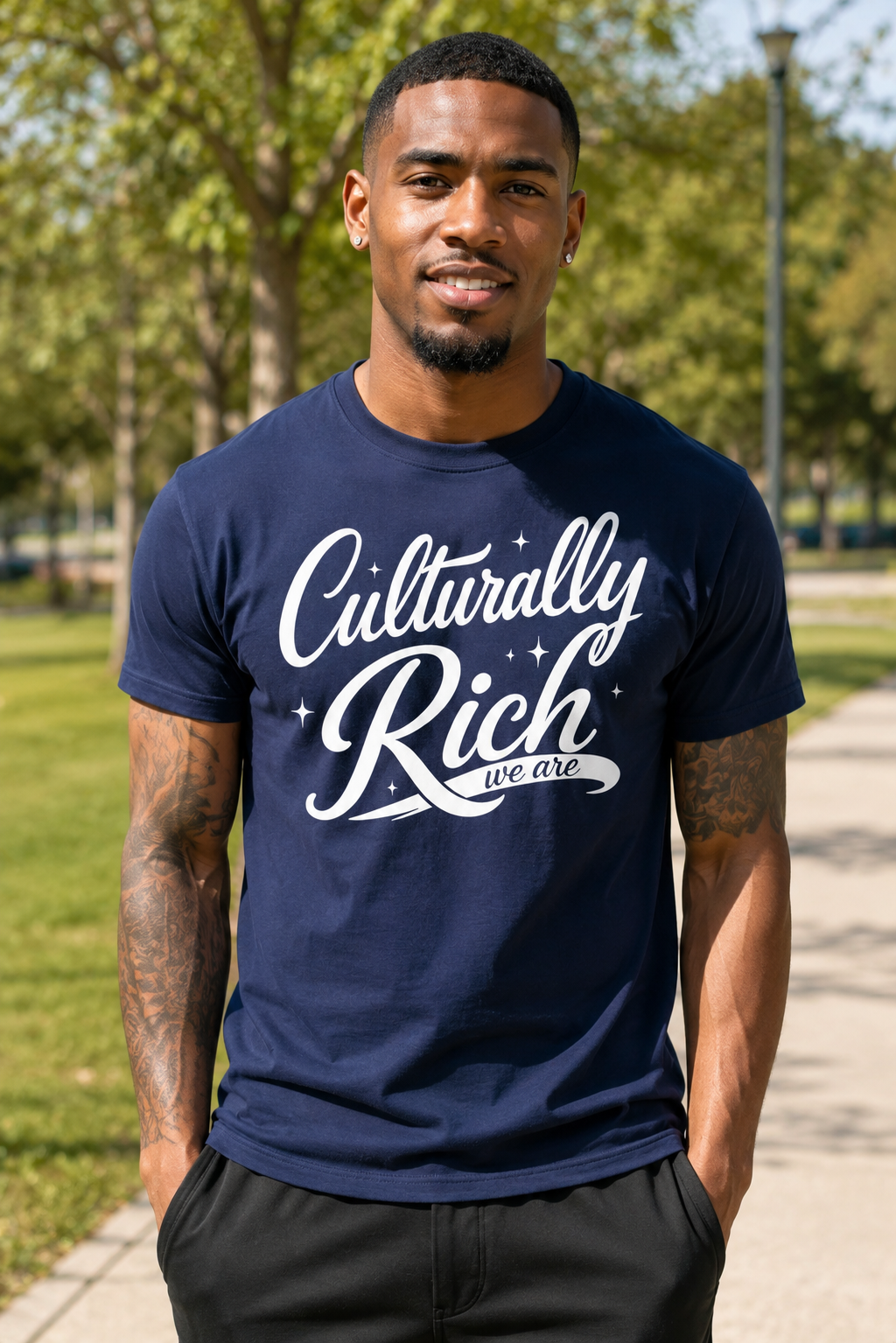 Culturally Rich Classic Blue Tee